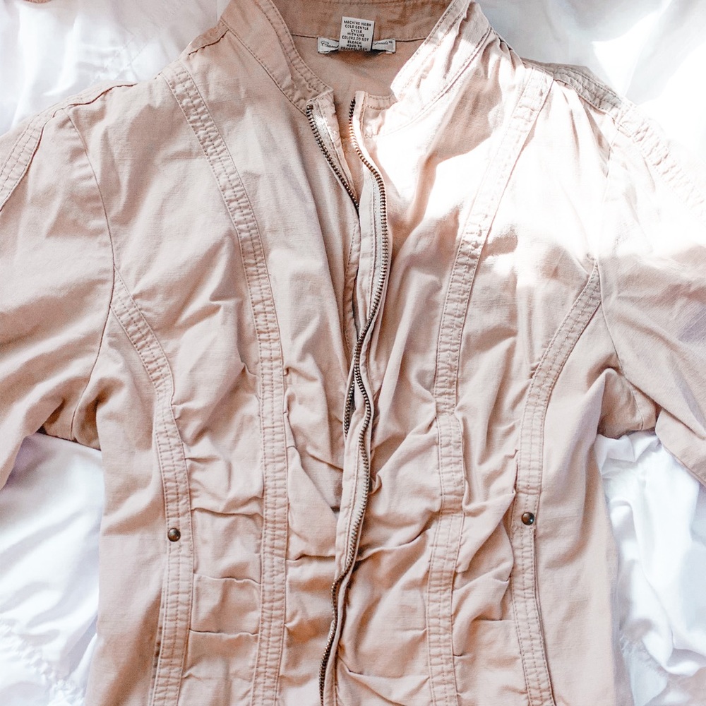 khaki zip up jacket